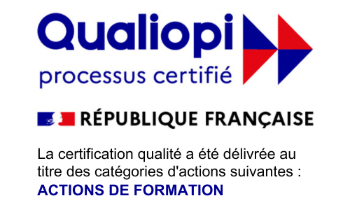 Qualiopi, processus certifié, République française. La certification qualité a été délivrée au titre de la catégorie d'actions suivante : actions de formation.