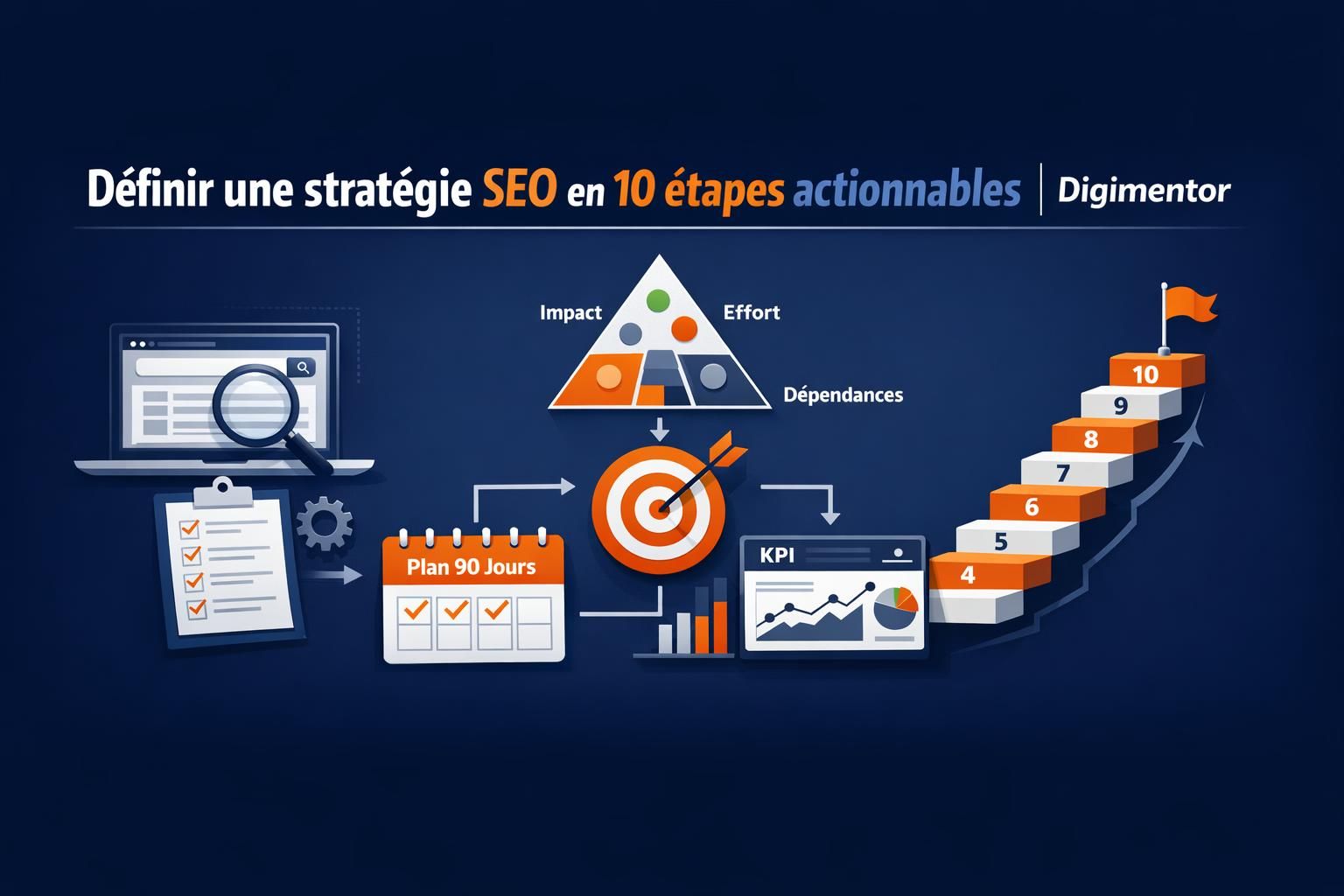 Définir une stratégie SEO en 10 étapes actionnables | Digimentor