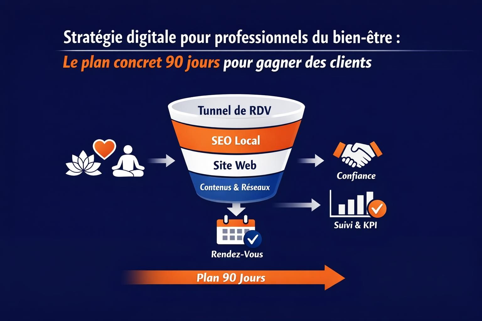 Stratégie digitale pour professionnels du bien-être : le plan concret 90 jours pour gagner des clients